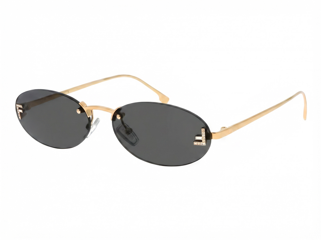 FENDI FE4075US 30A | METAL OVAL DOURADO