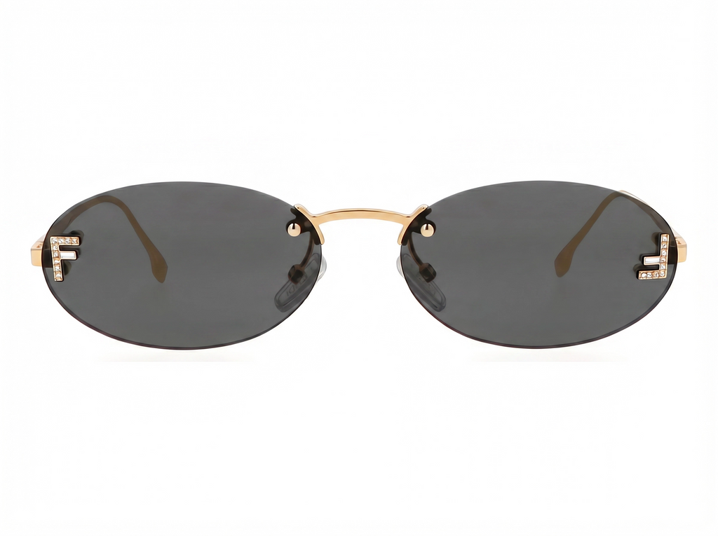FENDI FE4075US 30A | METAL OVAL DOURADO