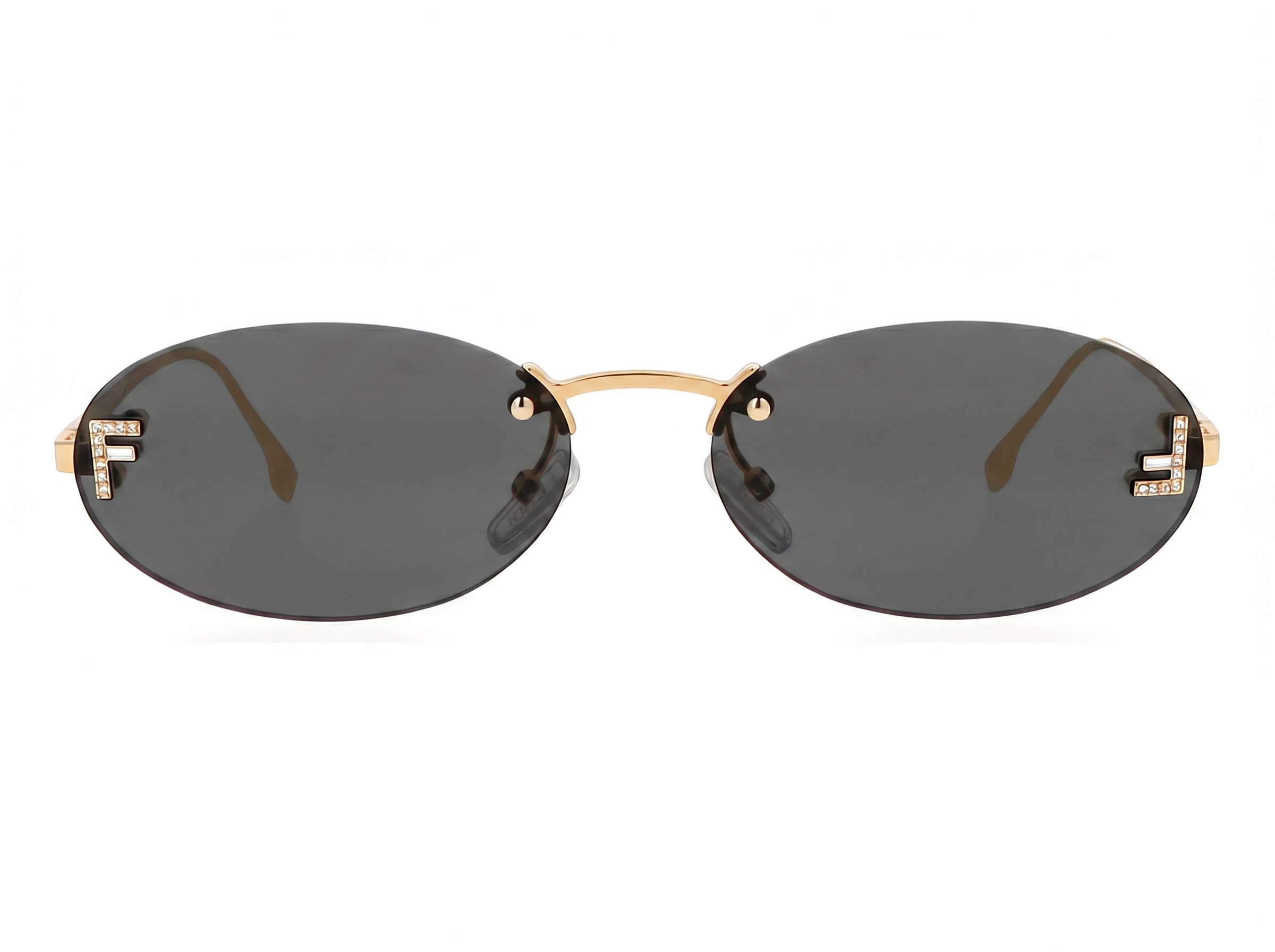 FENDI FE4075US 30A | METAL OVAL DOURADO