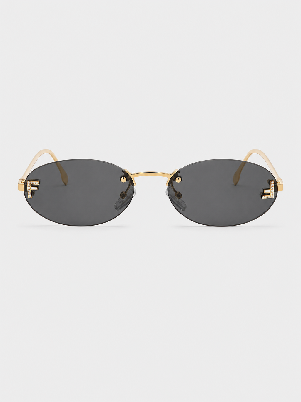 Óculos de Sol FENDI First Crystal FE4075US 30A — Oval Dourado